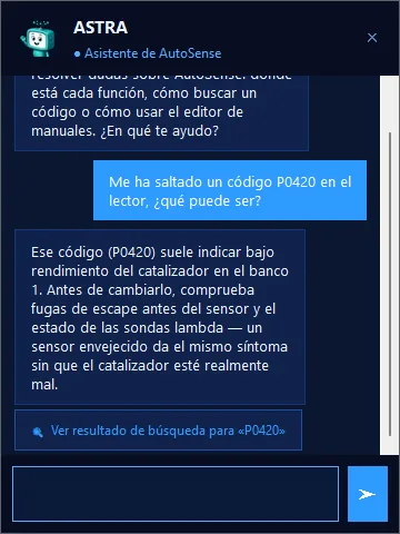 Conversación con Astra, el asistente de IA de AutoSense